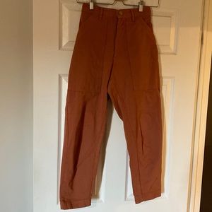 Big bud press clay red pencil pants in XS petite